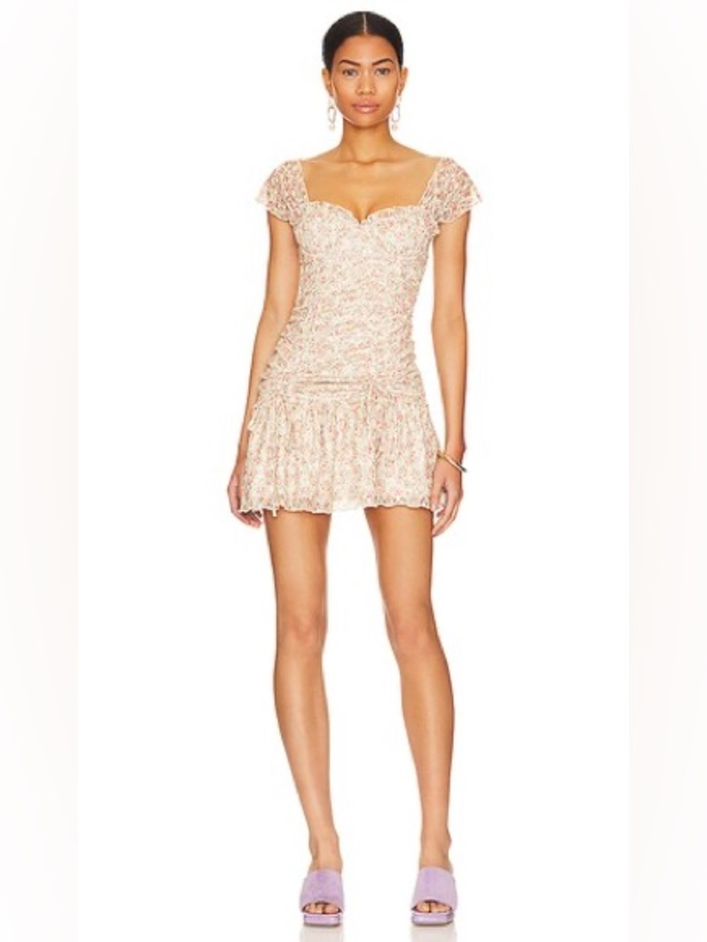 REVOLVE MAJORELLE Darya Mini Dress Size XL in Vanilla Tossed Ditsy